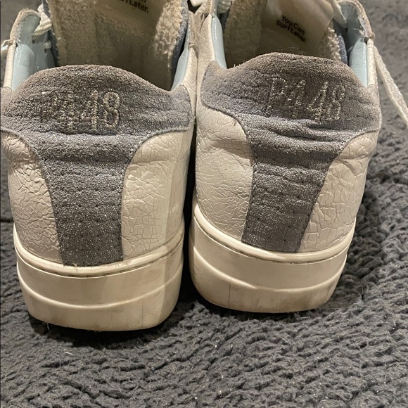 P448 Cream and Gray Casual Sneakers Platforms 42 - Picture 7 of 11